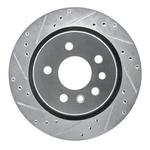 Cadillac Catera Brake Rotor (1) - Rear Left - R1 Concepts - Drilled & Slotted - Silver - 2001